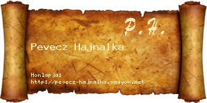 Pevecz Hajnalka névjegykártya