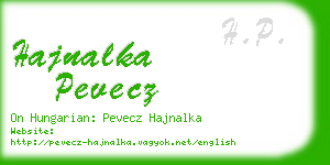 hajnalka pevecz business card